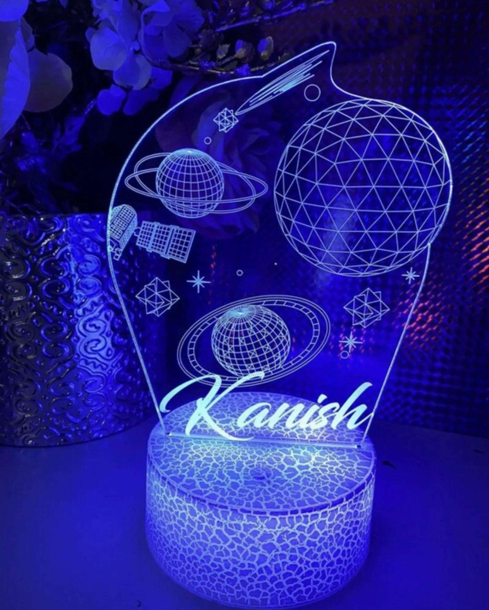 Personalised Outer Space And Planet Led Night Light
