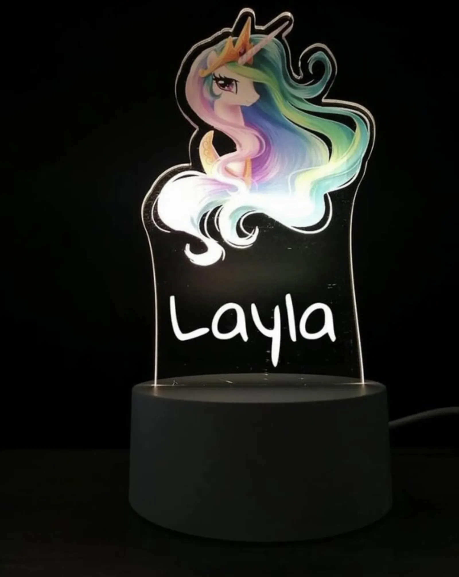 Personalized Unicorn Printed Led Night Light