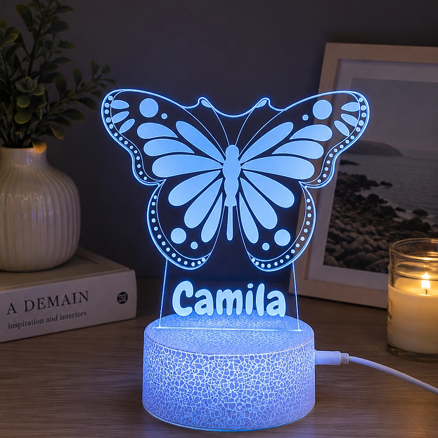 Personalised Butterfly Led Night Light