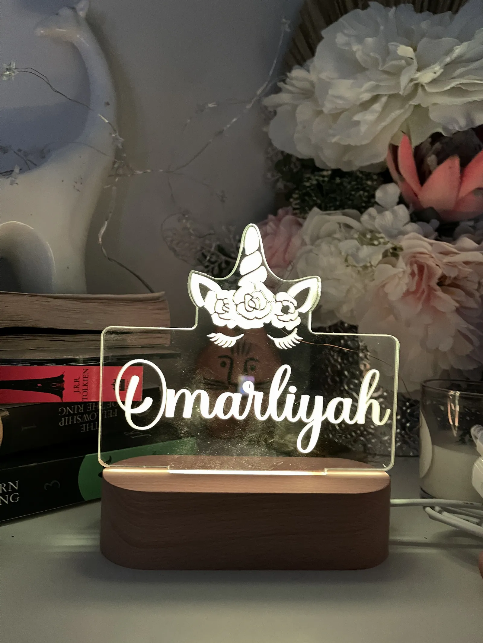 Personalised Unicorn Head Led Night Light