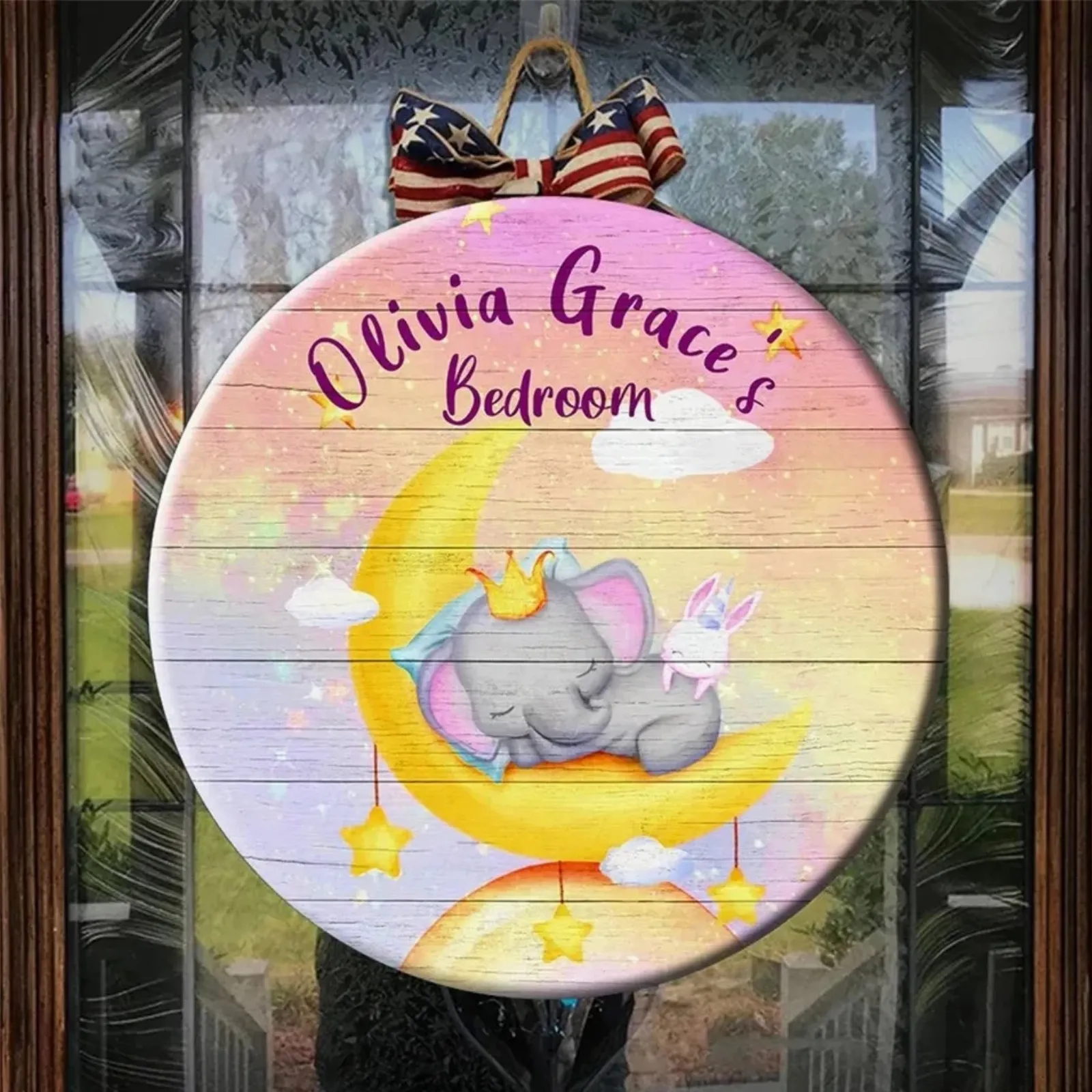 Personalised Wooden Sign  Elephant