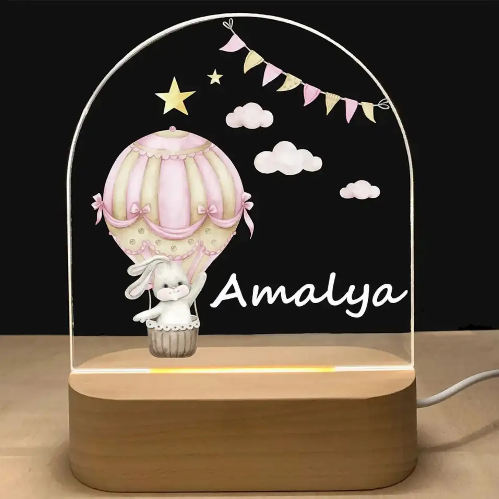 Personalised Bunny Led Night Light