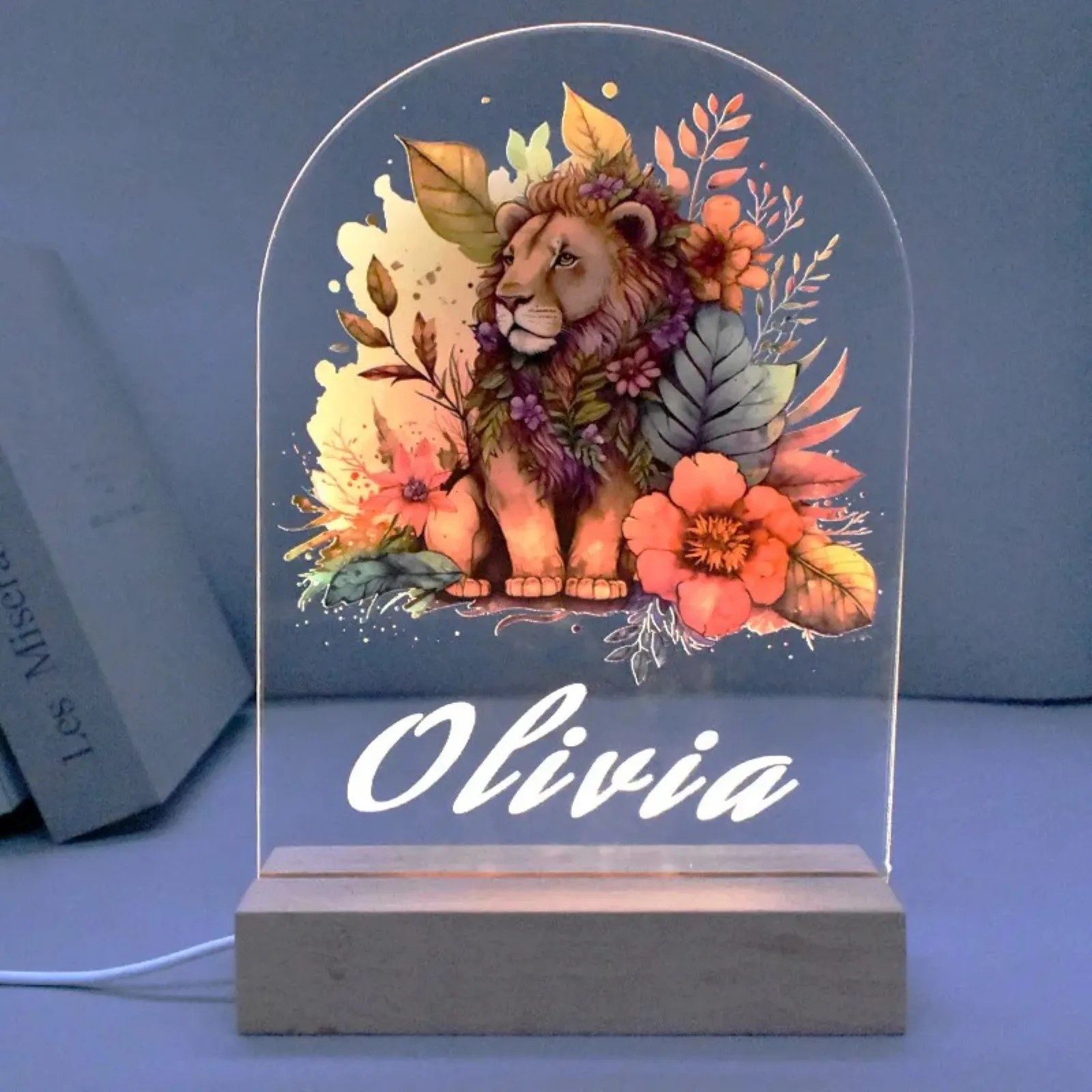 Personalised Lion Acrylic Led Custom Night Light