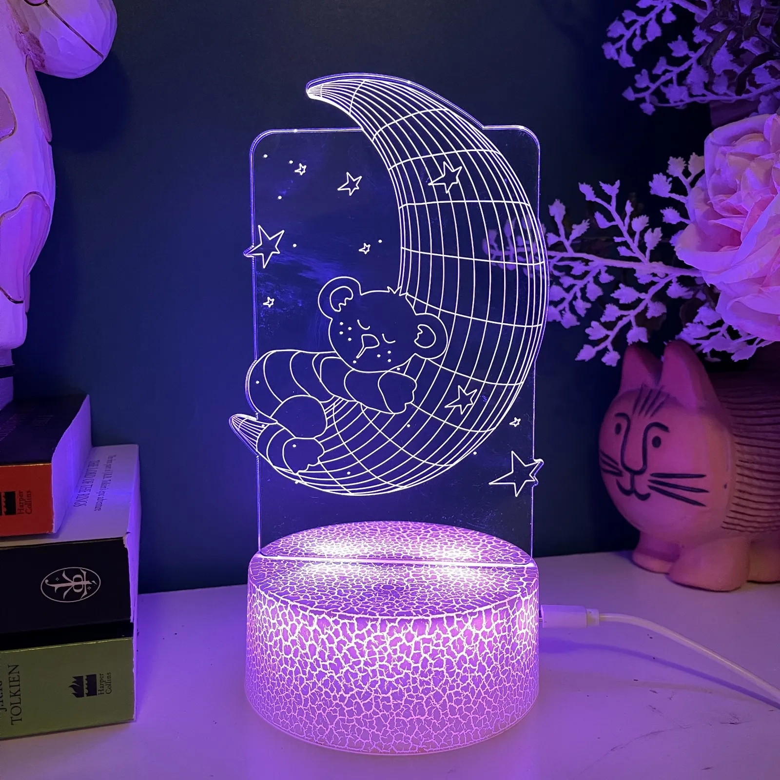 Personalised Cute Teddy Bear Led Night Light