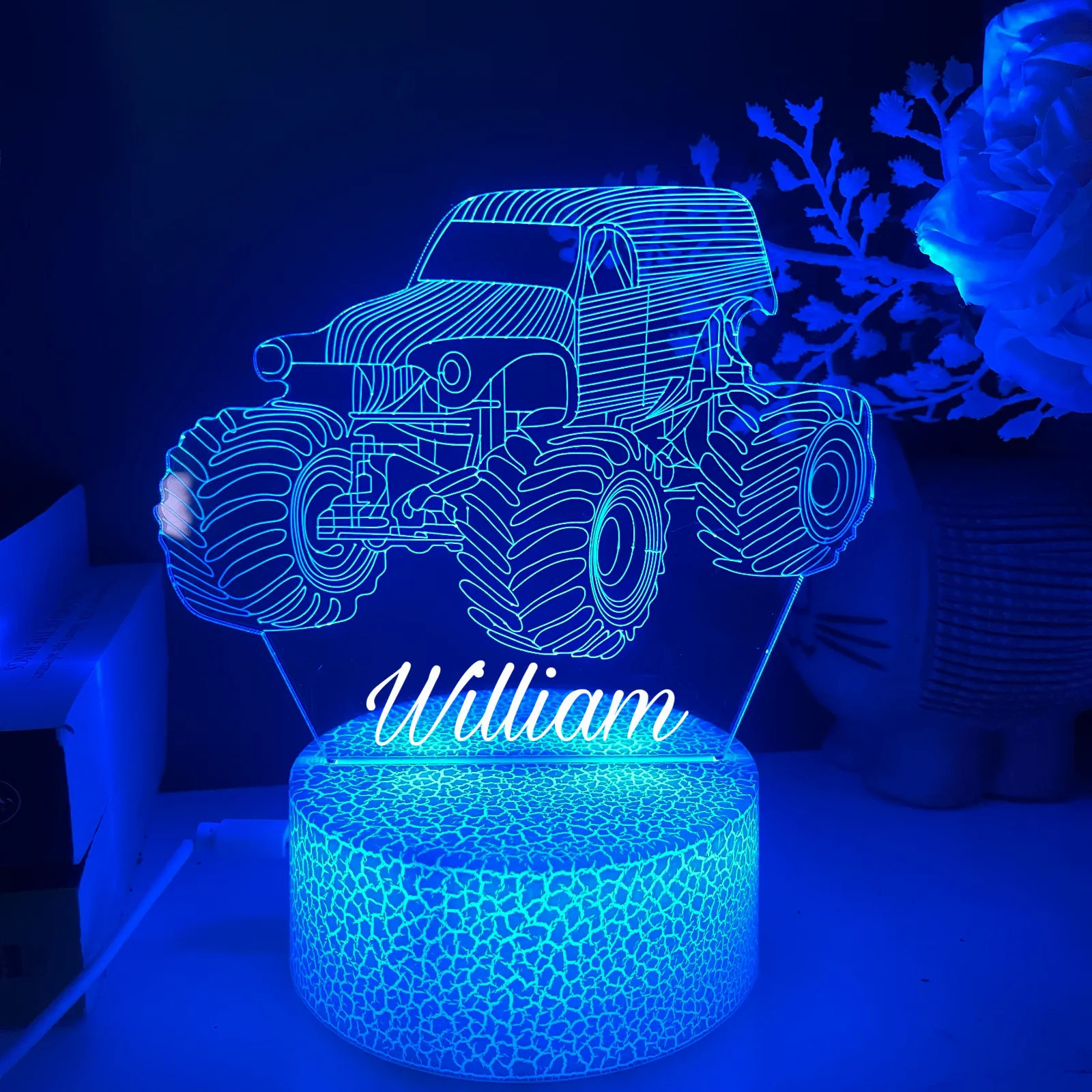 Personalised 3d Truck Acrylic Led Custom Night Light