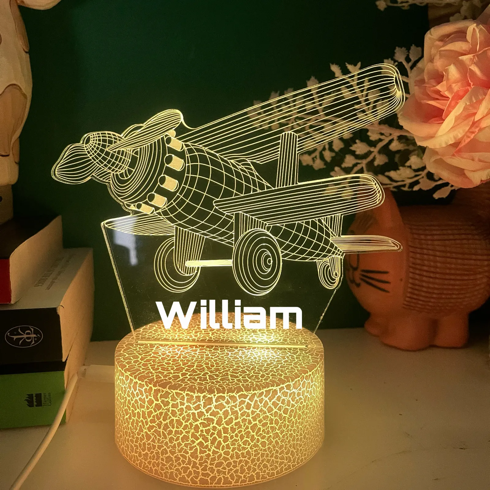 Personalised 3d Plane Acrylic Led Custom Night Light