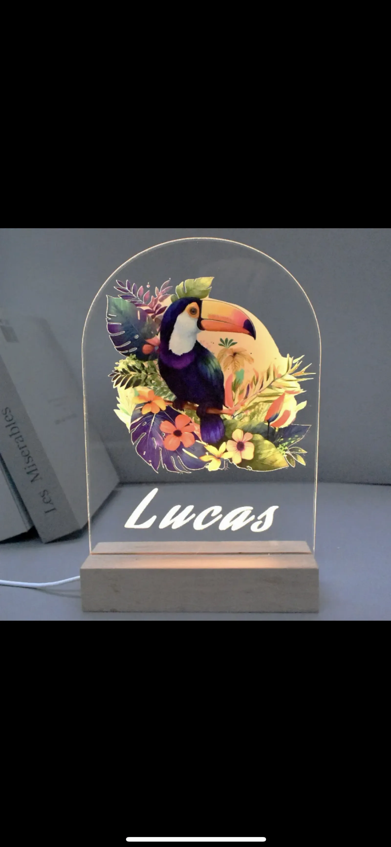 Personalised Pecan Bird Led Night Light