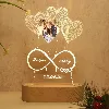 Personalised Picture Hearts Balloons Led Night Light