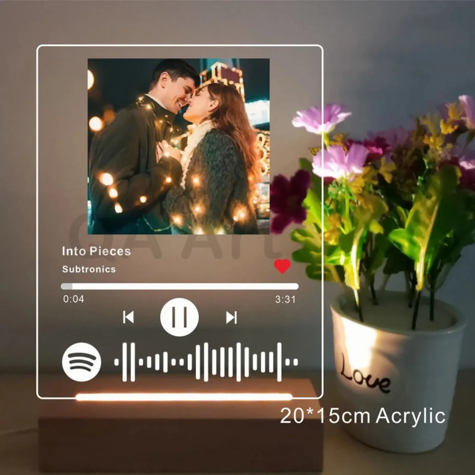 Personalised Spotify Music Code Song Night Light