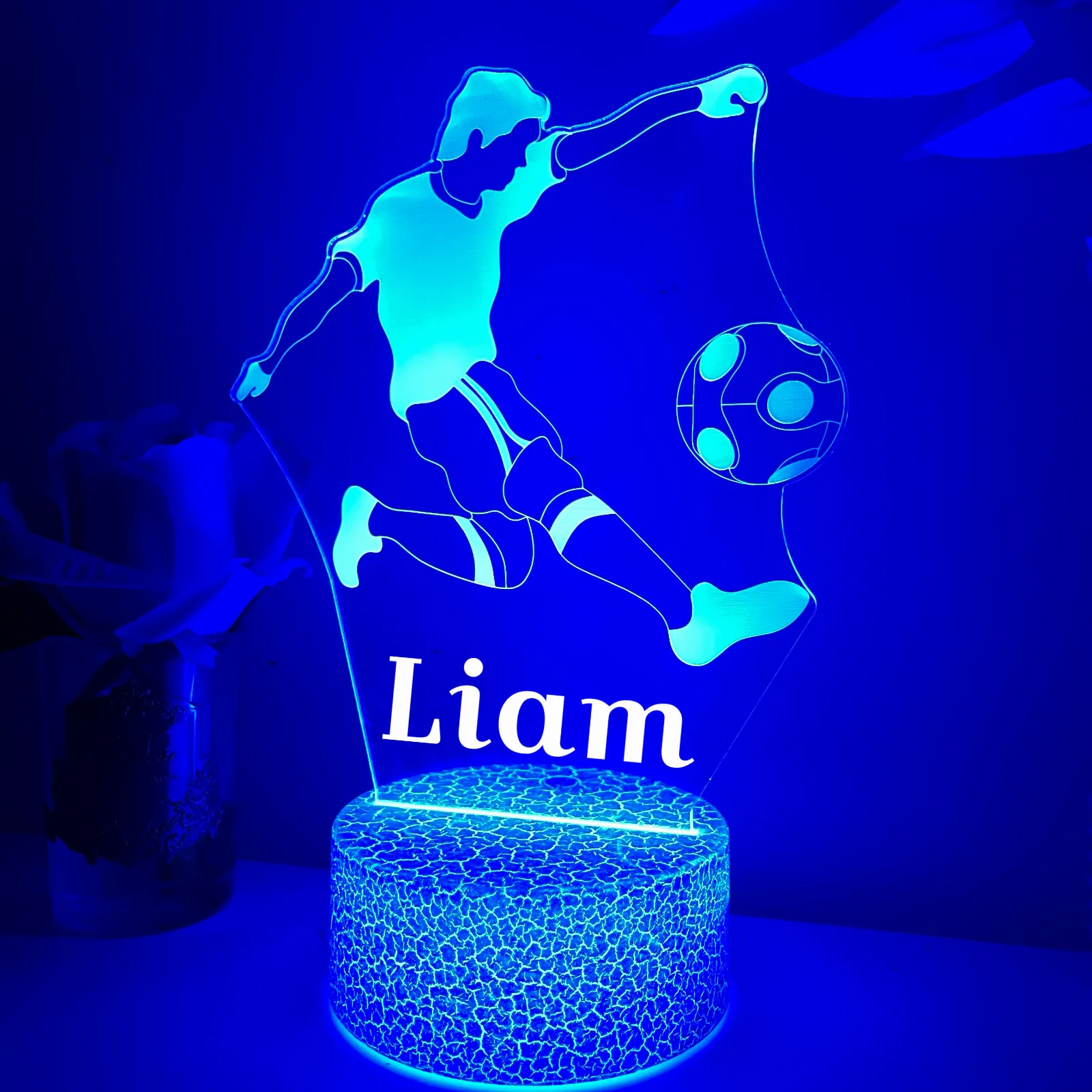Personalised Soccer Player Led Night Light