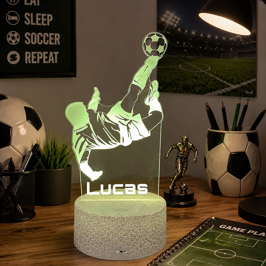 Personalised Soccer Player Led Night Light
