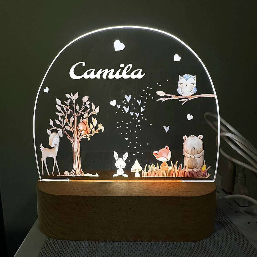 Personalised Cute Animal Led Night Light