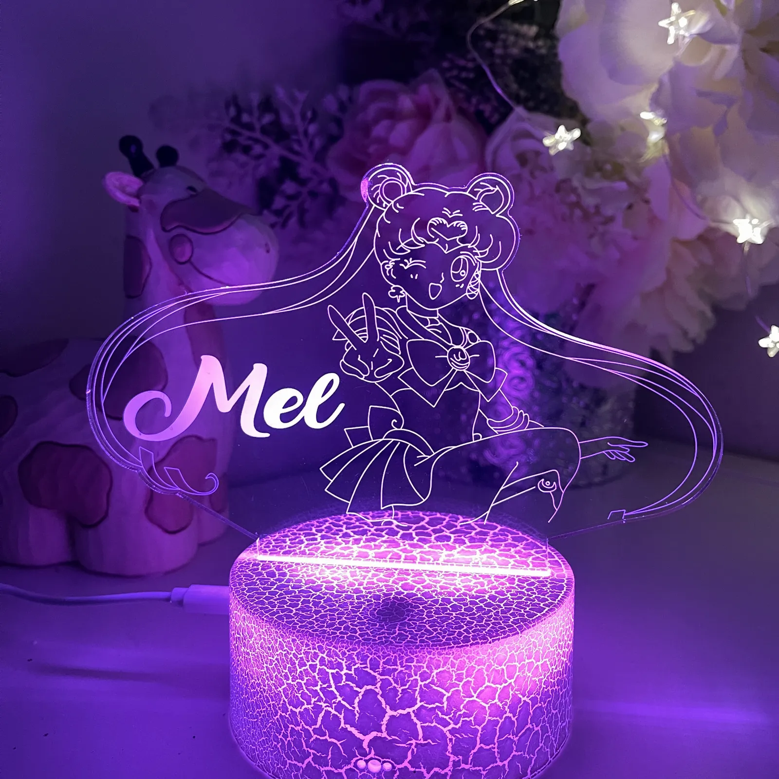 Personalised Kawaii Girl Led Night Light