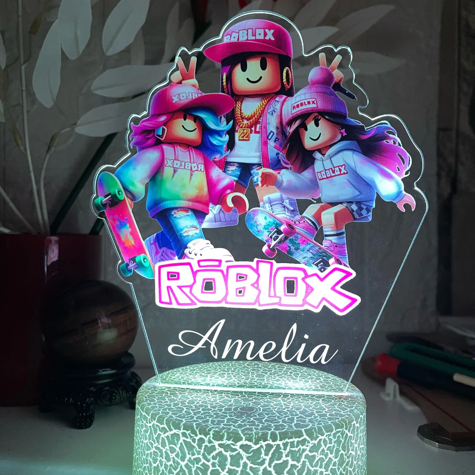Personalised Roblox Girls Led Night Light 