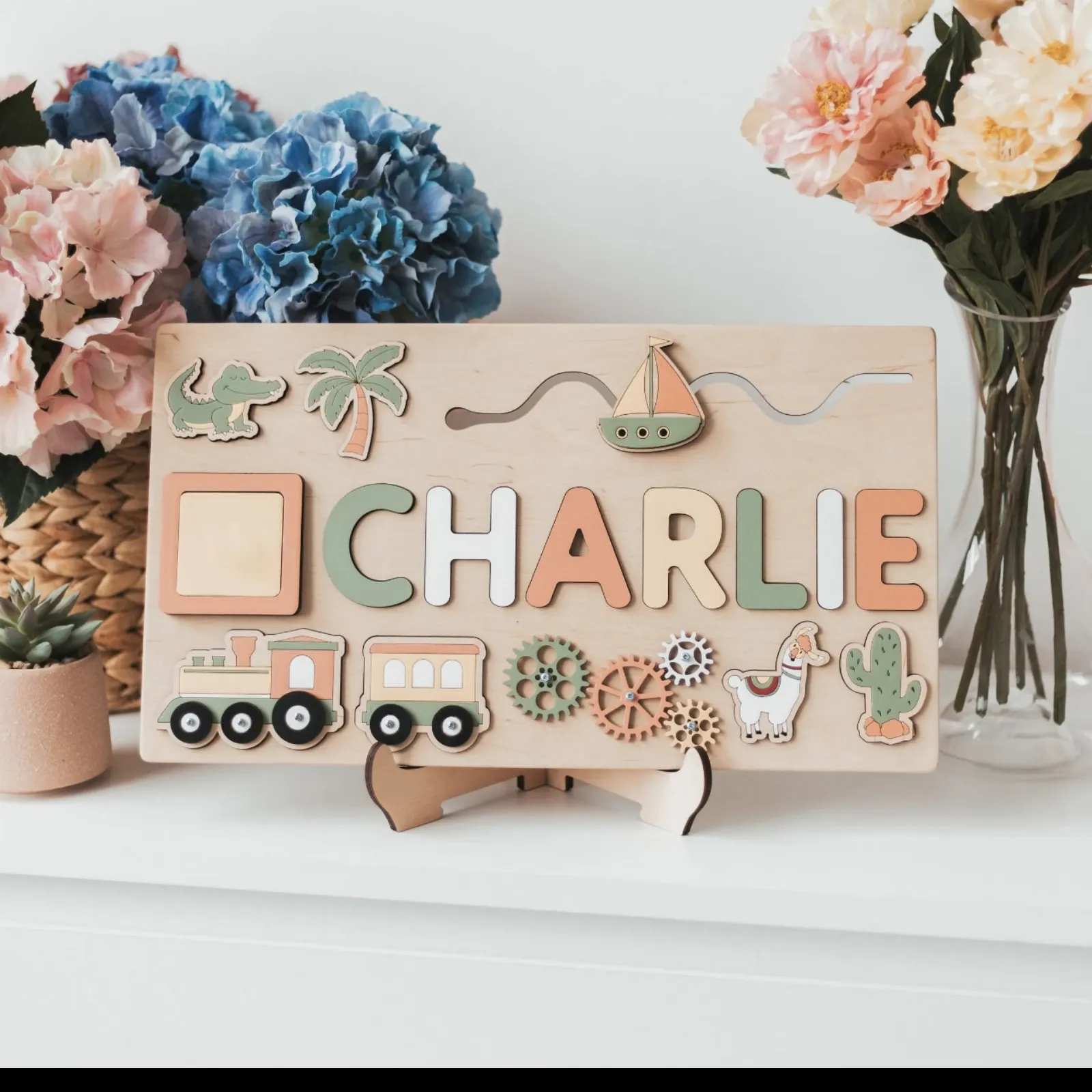 Puzzle Toy Wooden Custom Name Gift For Kid Education Toy