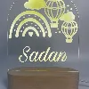 Personalised rainbow and hot air balloon custom night light
