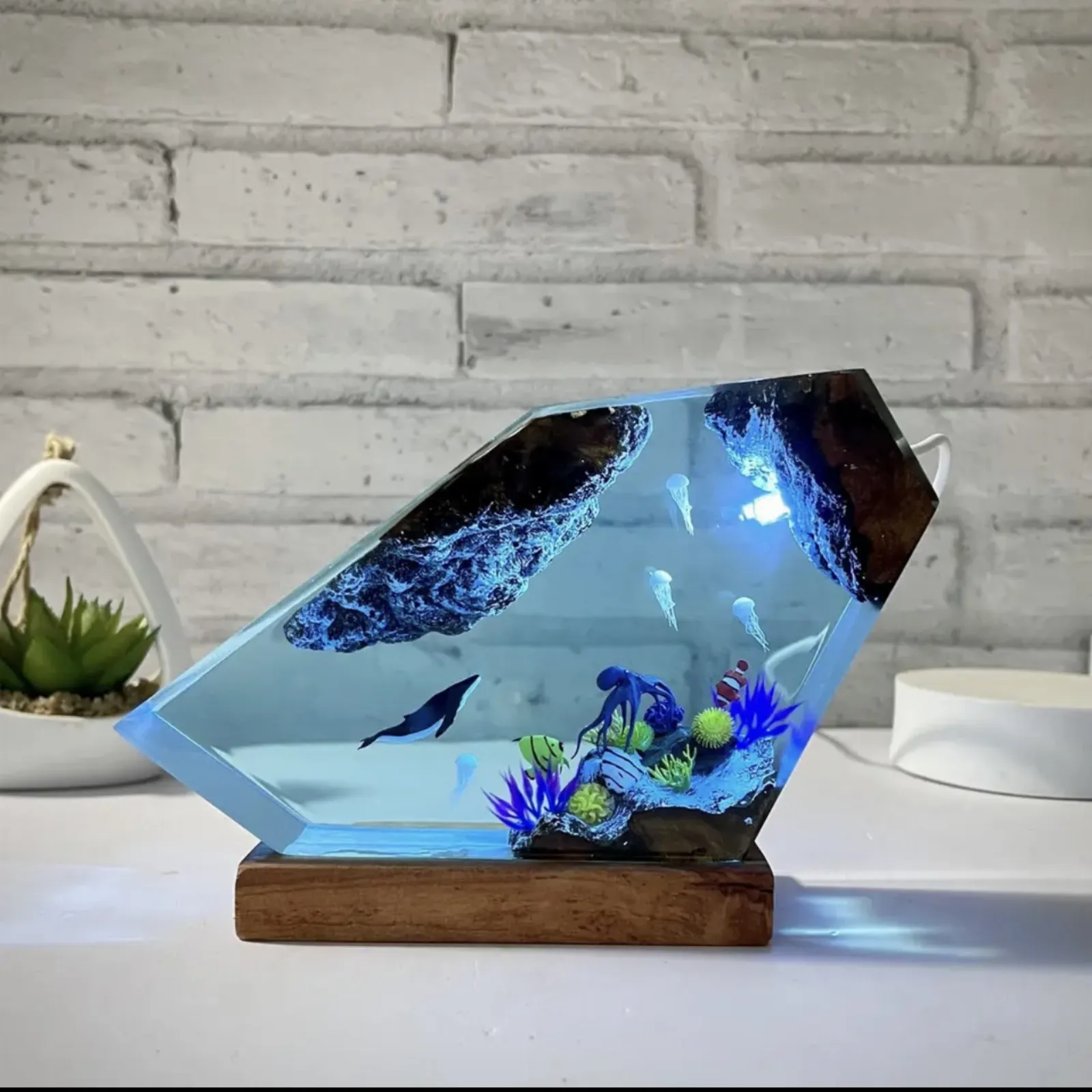 Ocean Lamp Epoxy Resin Table Decoration