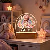 Personalised cartoon girl with rainbow led night light