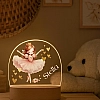 Personalised ballerina girl with hearts night light