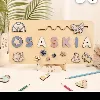 Personalised puzzle with butterflies and flowers and custom name