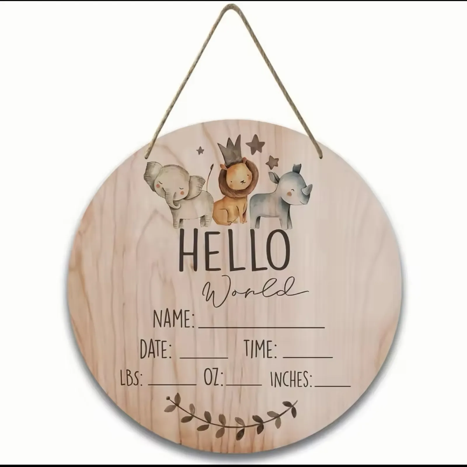 Wooden Sign Animal With Name Dob