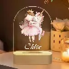 Personlaised cute girl hugging unicorn acrylic led custom night light