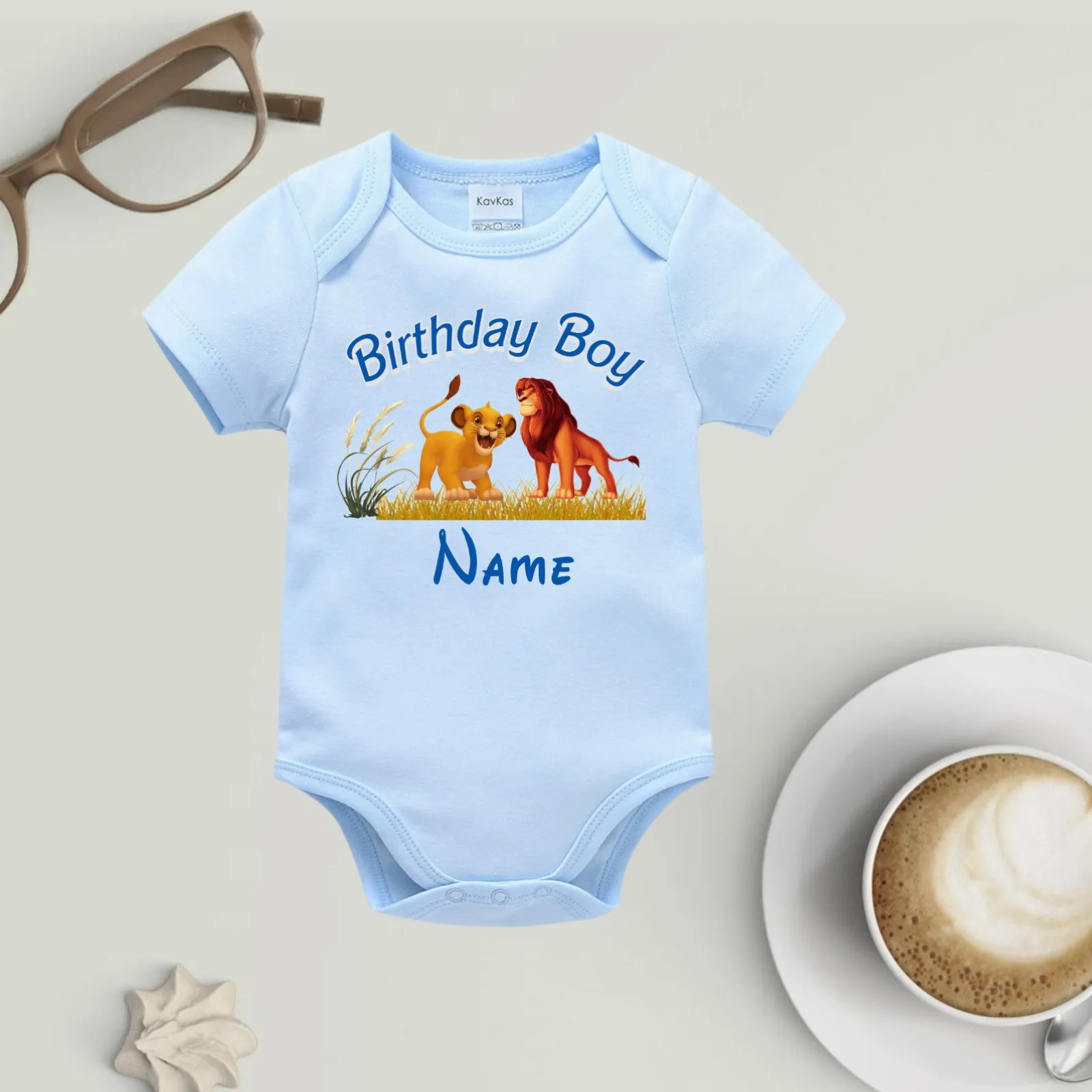 Personalised Cute Cartoon Lion Family Baby Onesie
