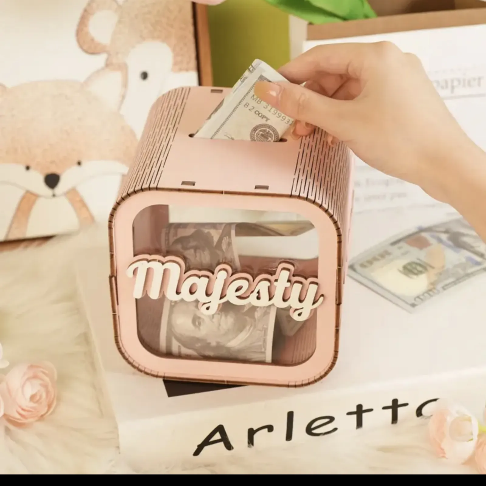 Personalised 3d Jigsaw Puzzle Penny Bank Custom Name