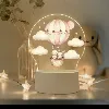 Personalised bunny flying hot air balloon custom led night light