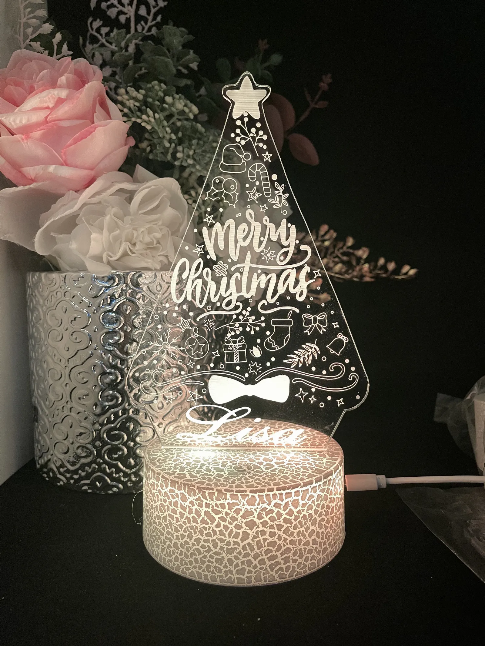 Personalised Christmas Tree Led Night Light