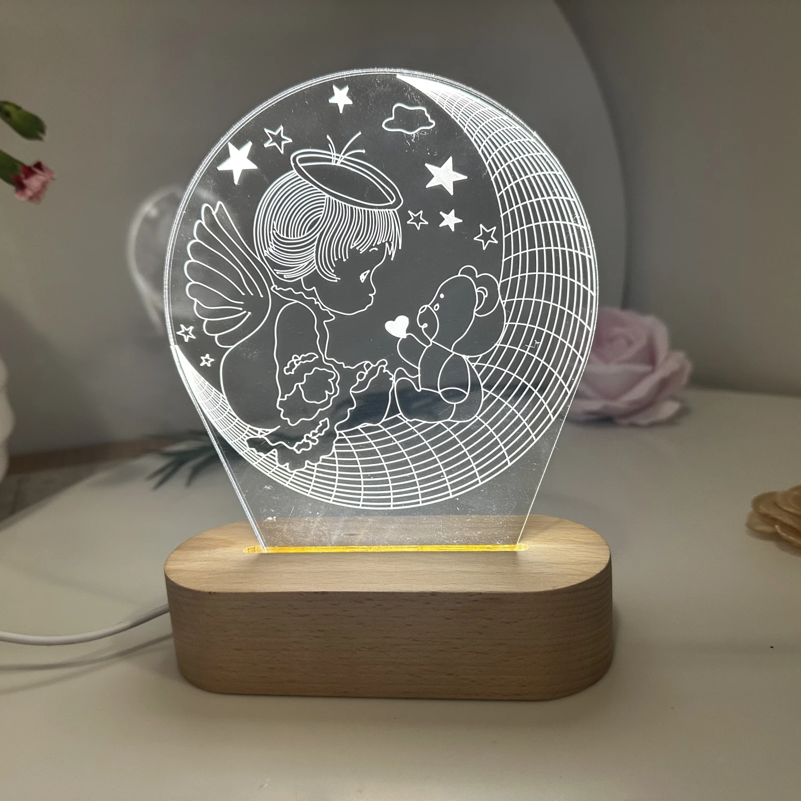 Personalised Baby Angel Led Night Light