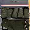 5 pairs/pk tommy hilfiger unisex midcut socks black uk5-uk11