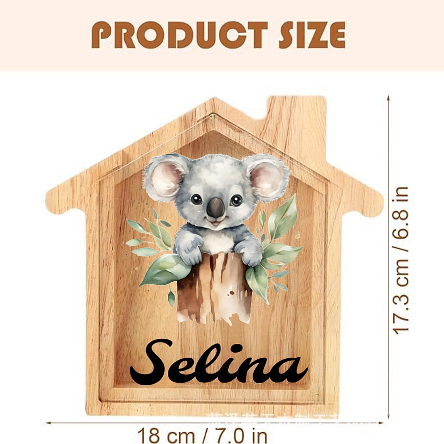 Personalised Cute Koala Money Box Saving