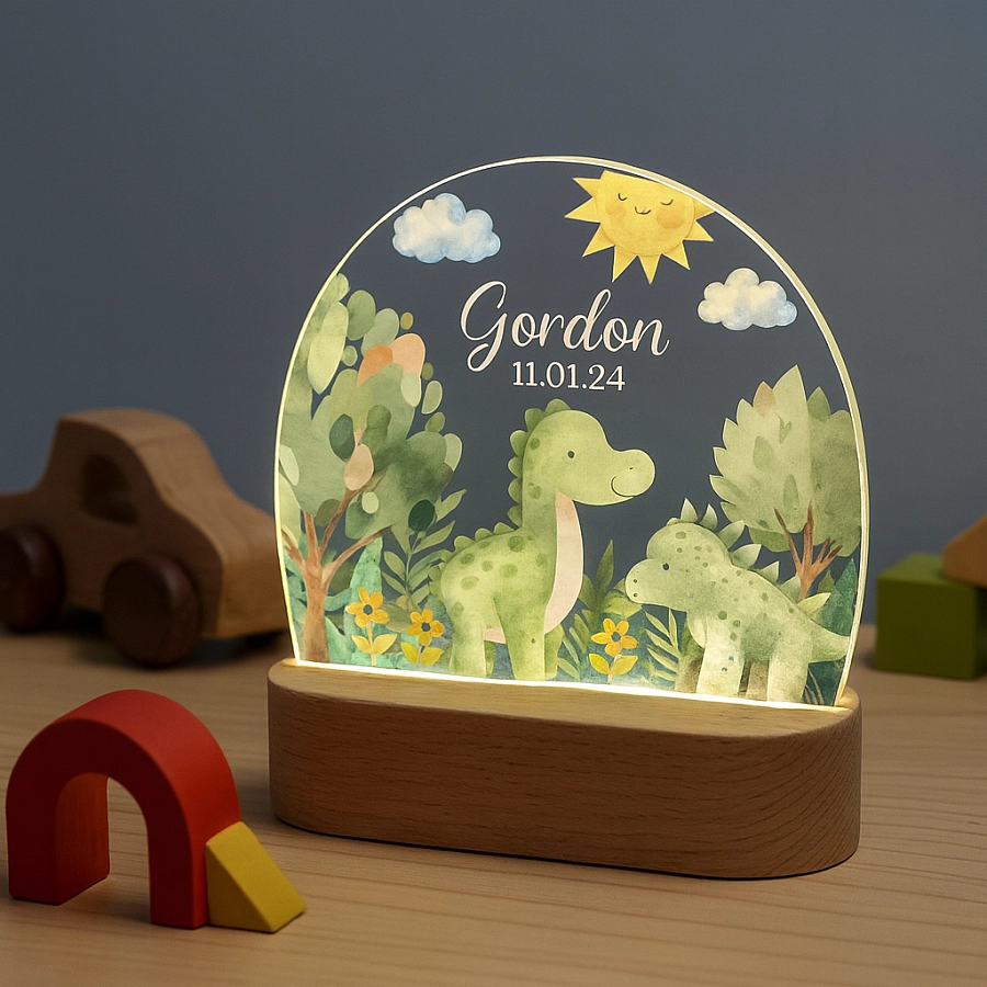 Personalized Dinosaur Night Light