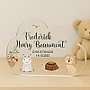 Personalised christening gift cloud-shaped acrylic plaque with safari animals custom keeps