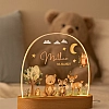Personalised woodland animal night light