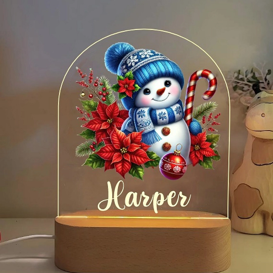 Personalised Snowman Night Light