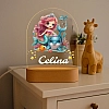 Personalised mermaid and whale night light