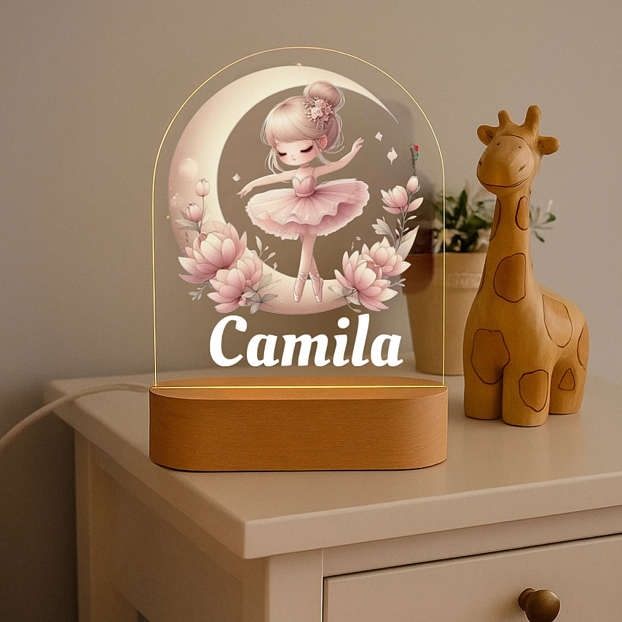 Personalised Ballerina Girl And Moon