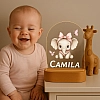 Personalised cute elephant with butterflies night light