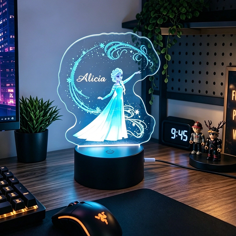 Personalised Elsa Night Light Birthday Gift