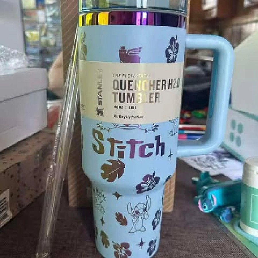 Stitch Stanley Tumbler 40oz Drinkware Blue