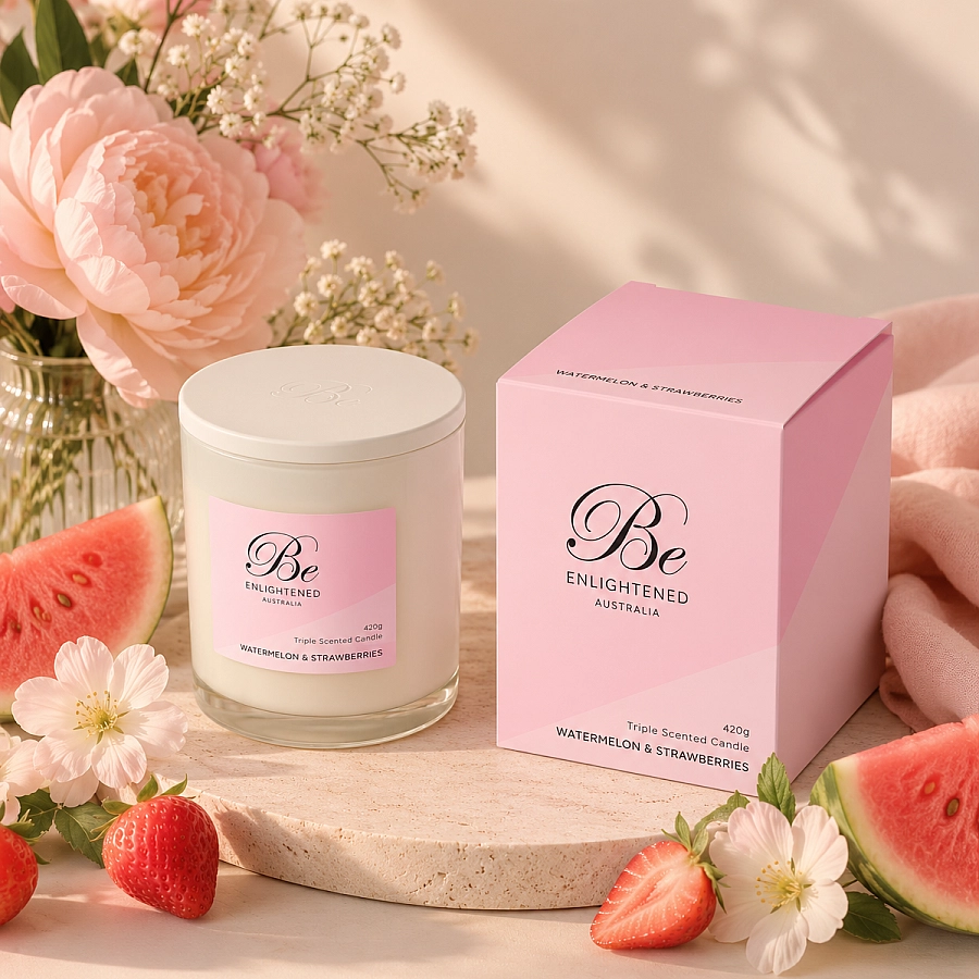 Watermelon & Strawberries Triple Scented 2 Wick 420g Candle